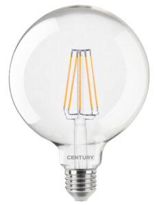 CEN ING125-102760 LED FILAMENT GLOBE 125mm ČIRÁ 10W E27 6000K 1521Lm 360d 125x174mm IP20  - CENTURY