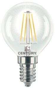 CEN INH1G-041440 LED FILAMENT MINI GLOBE ČIRÁ 4W E14 4000K 470Lm 360d 45x76mm IP20  - CENTURY