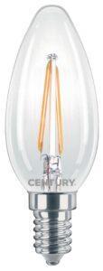 CEN INM1-021427 LED FILAMENT SVÍČKA ČIRÁ 2W E14 2700K 245Lm 360d 35x98mm IP20  - CENTURY