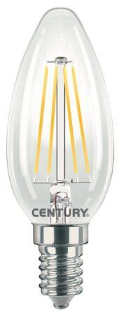 CEN INM1-061427 LED FILAMENT SVÍČKA ČIRÁ 6W E14 2700K 806Lm 360d 35x98mm IP20  - CENTURY