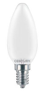 CEN INSM1-041430 LED FILAMENT SVÍČKA SATÉN 4W E14 3000K 470Lm 360d 35x97mm IP20  - CENTURY