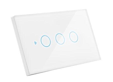 CEN SWSMA-3 Přepínač SMART zapuštěný trojitý-5A-220-240V IP20 ovládaný SMARTPHONEM přes WIFI nebo hlasem. Vhodný do instalční krabice BTICINO 503E 3 moduly. Tuya WiFi - CENTURY