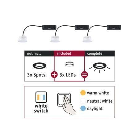 P 92478 Žárovky Choose LED-Modul Coin WhiteSwitch 3x6