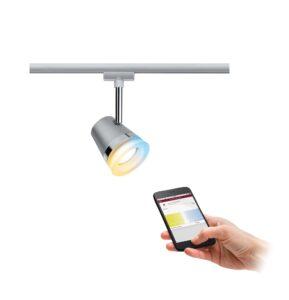 P 95526 Smart Home Zigbee URail spot Cone matný chrom 1x5W GU10 stmívatelné nastavitelná bílá - PAULMANN