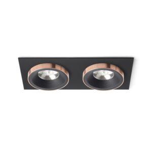 RED R13259 SHARM SQ II zápustná černá/černá měď 230V LED 2x10W 24° 3000K - RED - DESIGN RENDL