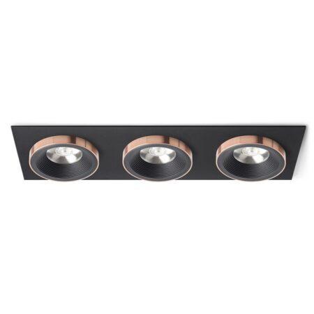 RED R13264 SHARM SQ III zápustná černá/černá měď 230V LED 3x10W 24° 3000K - RED - DESIGN RENDL